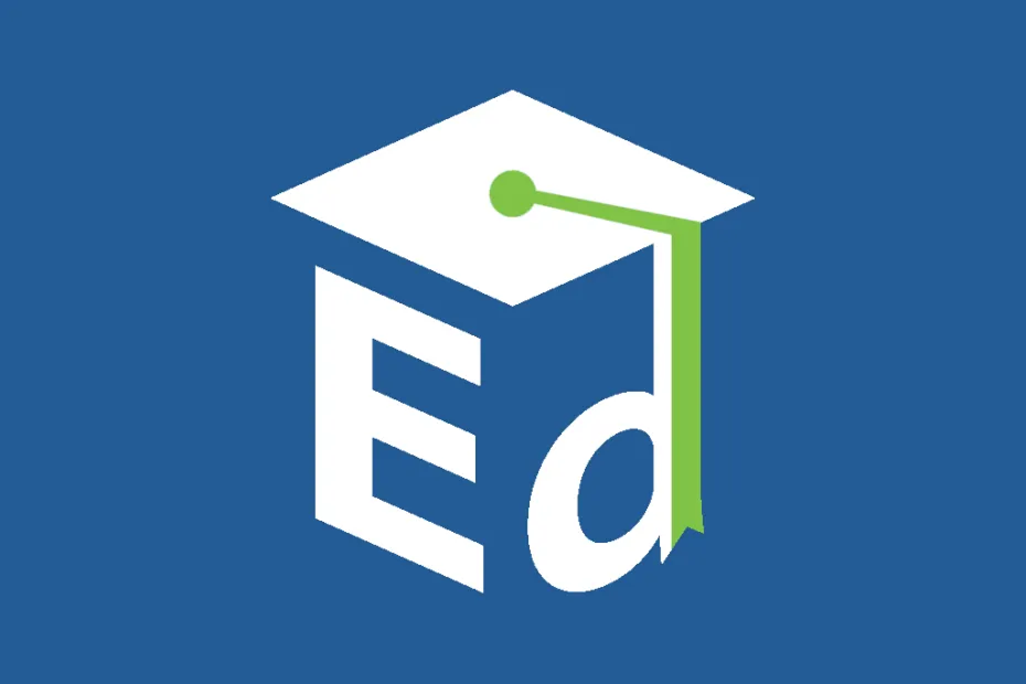 Education logo featuring a graduation cap and stylized letter "E" in blue and green.