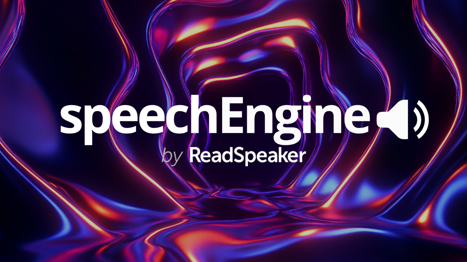 Colorful abstract design featuring \"speechEngine by ReadSpeaker\" logo on a vibrant background.