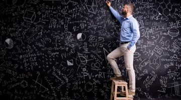 How to make STEM content accessible using MathType - Man writing on big blackboard