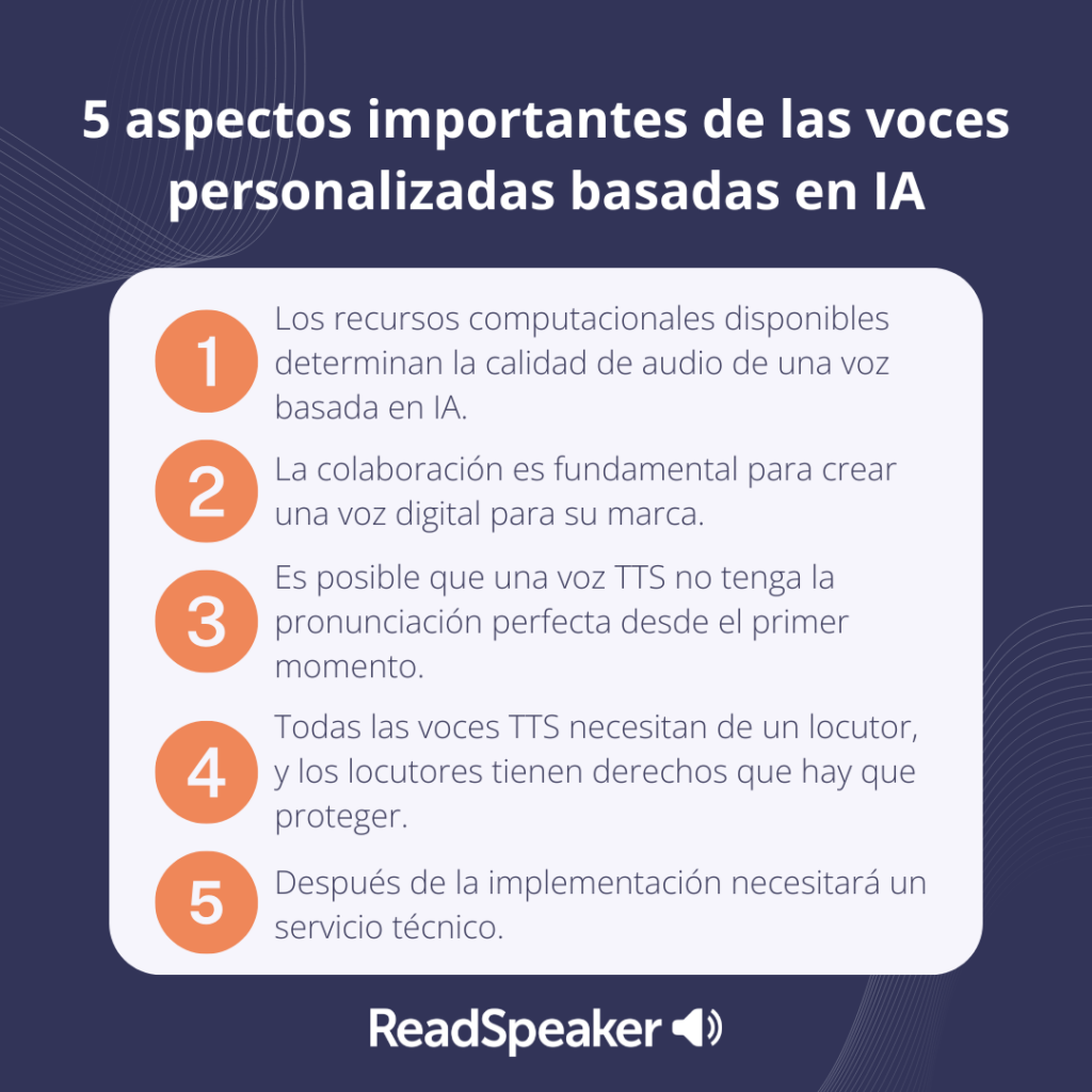 5 datos sobre las voces de IA personalizadas.