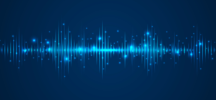 A wave representing the sound of a voice.