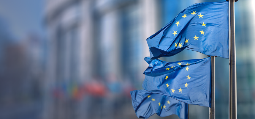 Three European flags.