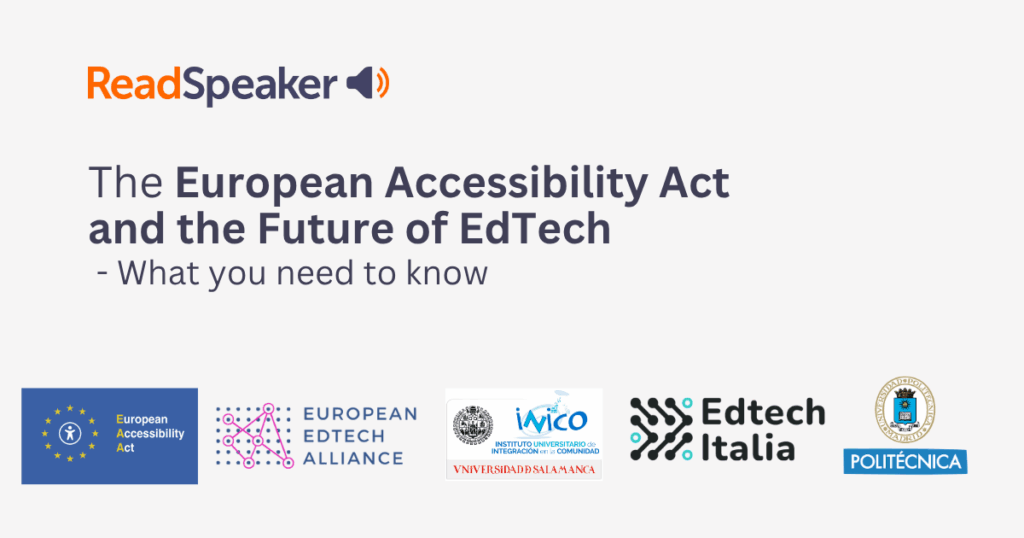 The European Accessibility Act and the Future of EdTech.