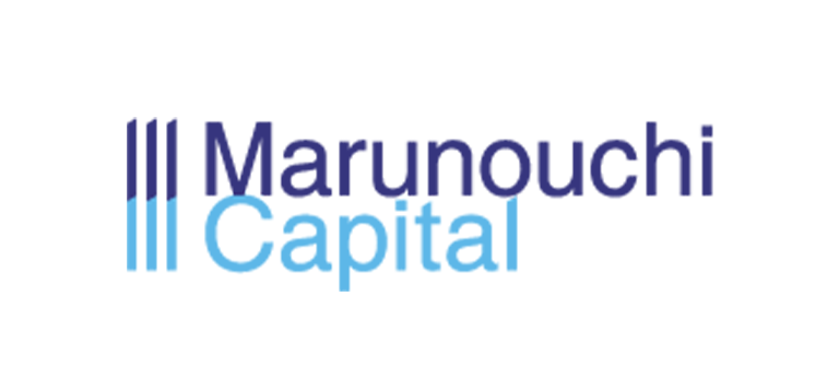 Marunouchi Capital logo with three vertical blue lines followed by the words "Marunouchi" in dark blue and "Capital" in light blue on a white background.