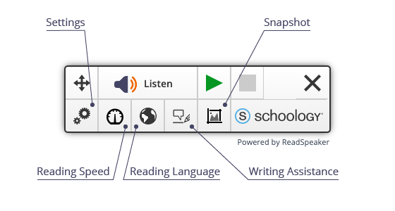 Text to speech in Schoology.